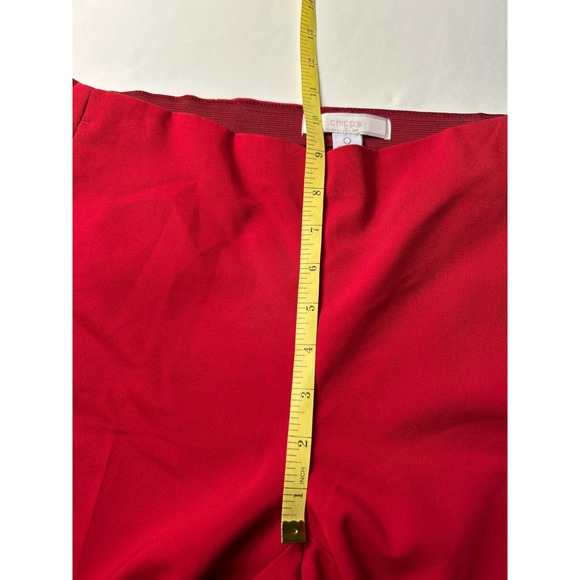 Chicos Red Pants Womens Size 0 Regular Straight Leg Elastic Waist - Picture 7 of 9